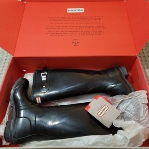 HUNTER Original Black Rubber Boots sz 6